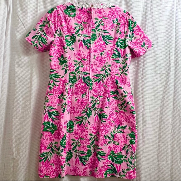 LILLY PULITZER Mila Short Sleeve Stretch Shift Dress Conch Shell Pink 6 - Picture 3 of 12